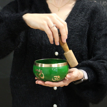 Buddha Singing Bowl Gift Set – Black & Orange 10.7cm