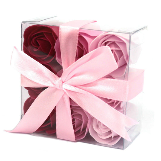 9 Pink Soap Roses Gift Box | Romantic Bath Flowers