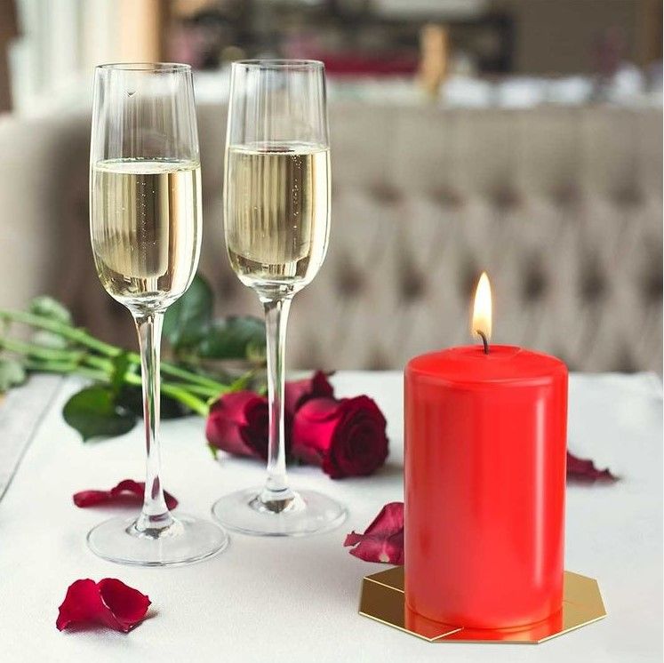 Set of 4 Pillar Candles  50mm- Red