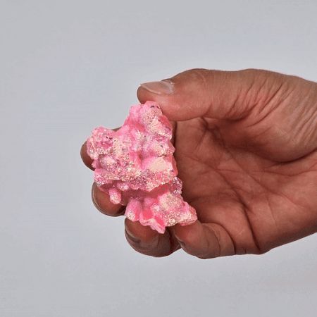 Aura Rose Halo Quartz Crystal – Pink Iridescent Cluster | Medium