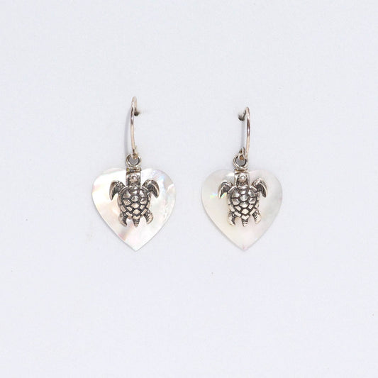 Shell & Silver Earrings - Sea Turtle - MOP