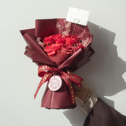 Large Red Roses Bouquet - Love is Eternal -  Gift Card