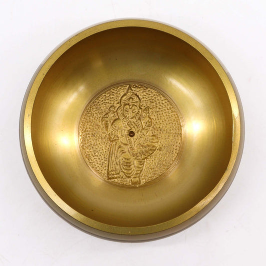Ganesh Brass Singing Bowl – 11cm Meditation Sound Bowl