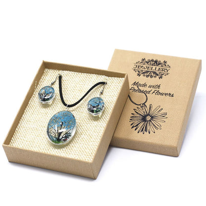 Real Pressed Flower Jewellery Set | Necklace & Earrings Gift Set