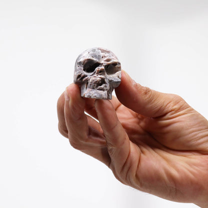 Natural Calcite Geode Crystal Skull – Hand Carved Crystal Ornament