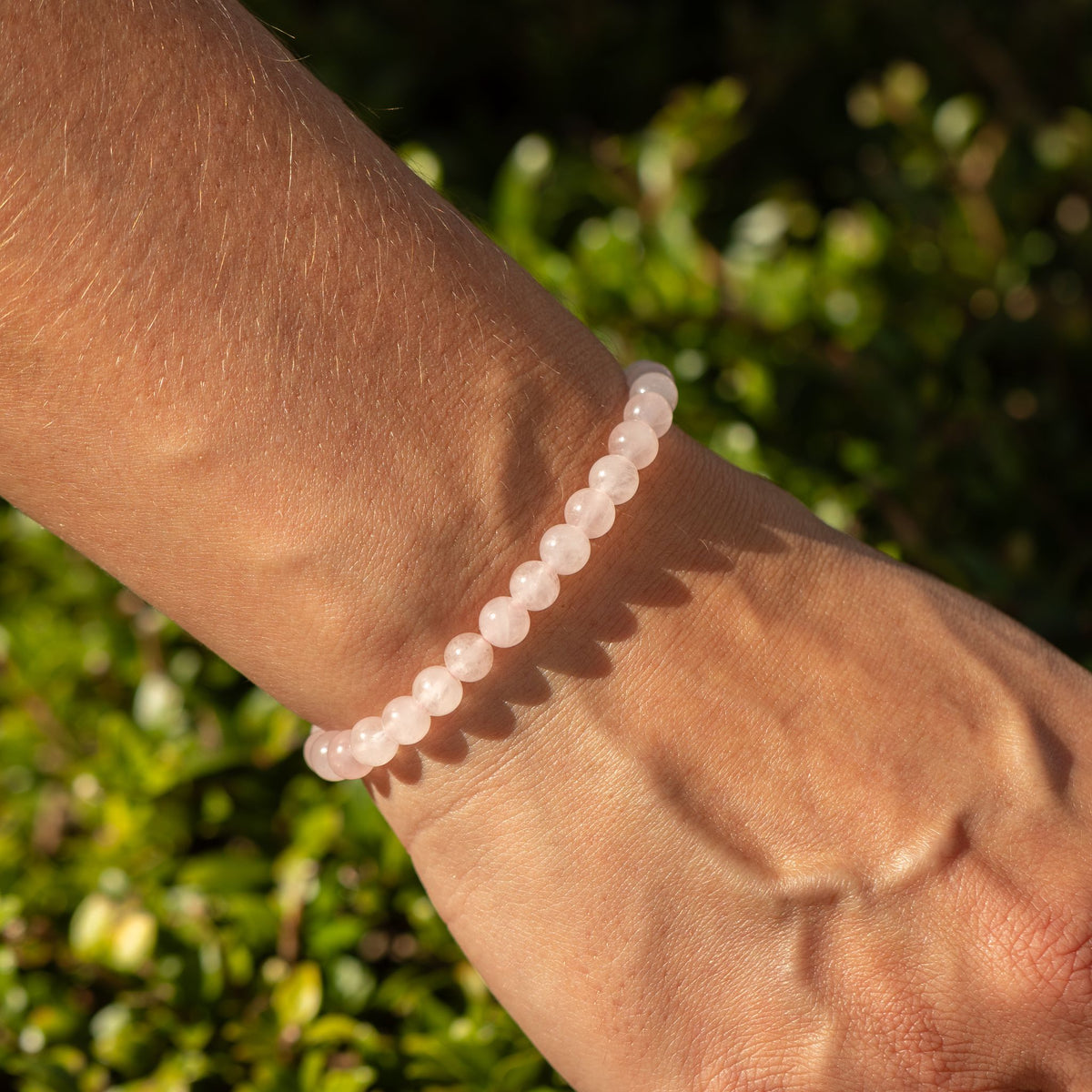 Petite Rose Quartz Crystal Bracelet – 6mm Natural Stone Beads