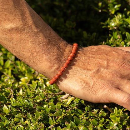 Carnelian Crystal Bracelet – 6mm Natural Gemstone Beads