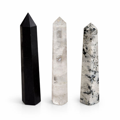 Black Tourmaline Crystal Tower – 17cm Protection Obelisk