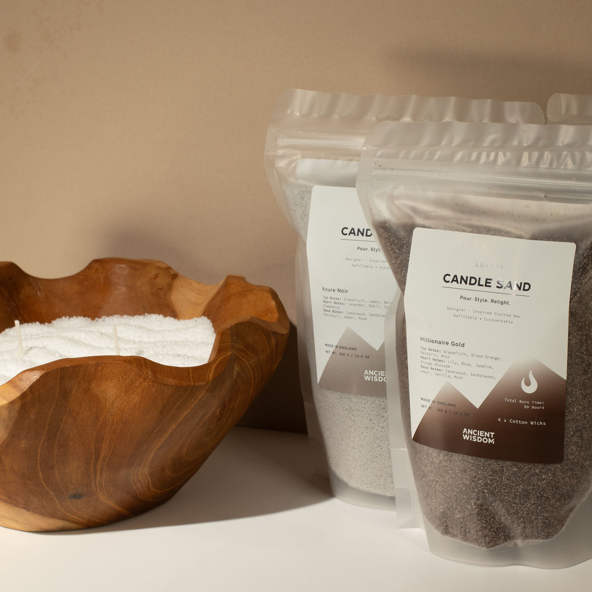 Fragranced Candle Sand - Cream - Regent Polo - 300g
