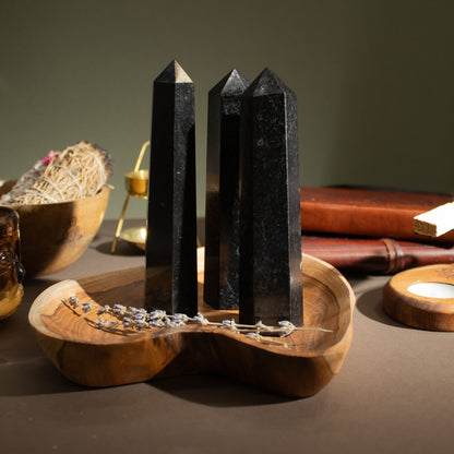Black Tourmaline Crystal Tower – 17cm Protection Obelisk