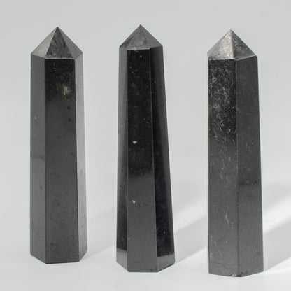 Black Tourmaline Crystal Tower – 17cm Protection Obelisk
