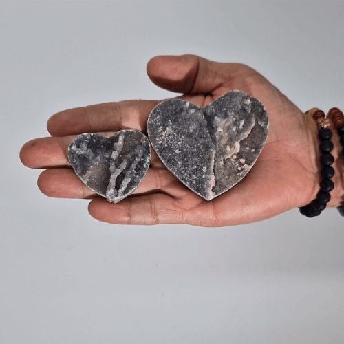 Small Calcite Crystal Heart – Natural Carved Gemstone