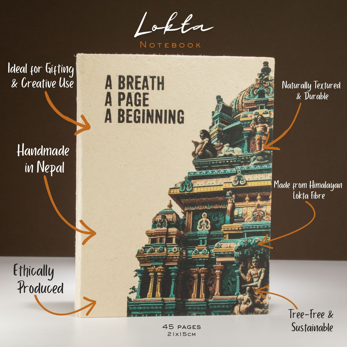A Breath, A Page, A Beginning – Handmade Lokta Notebook