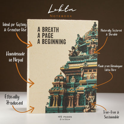 A Breath, A Page, A Beginning – Handmade Lokta Notebook