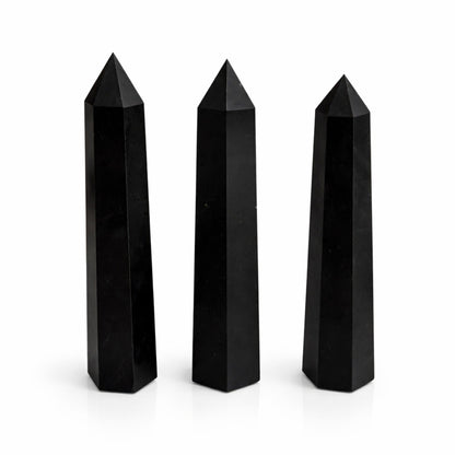 Black Tourmaline Crystal Tower – 17cm Protection Obelisk