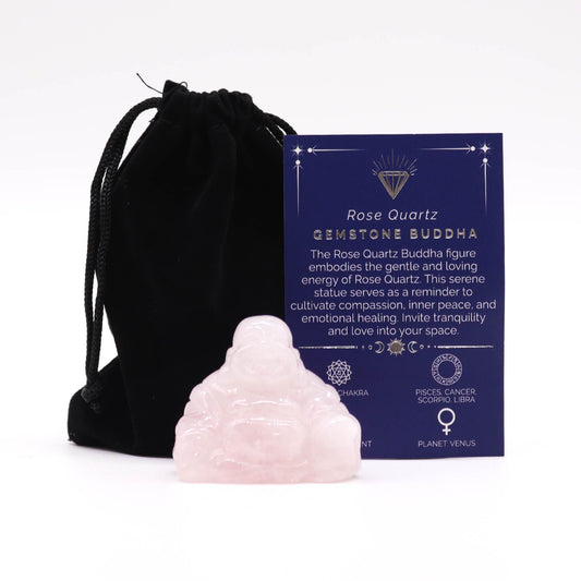 Rose Quartz Crystal Buddha – Large Gemstone Carving
