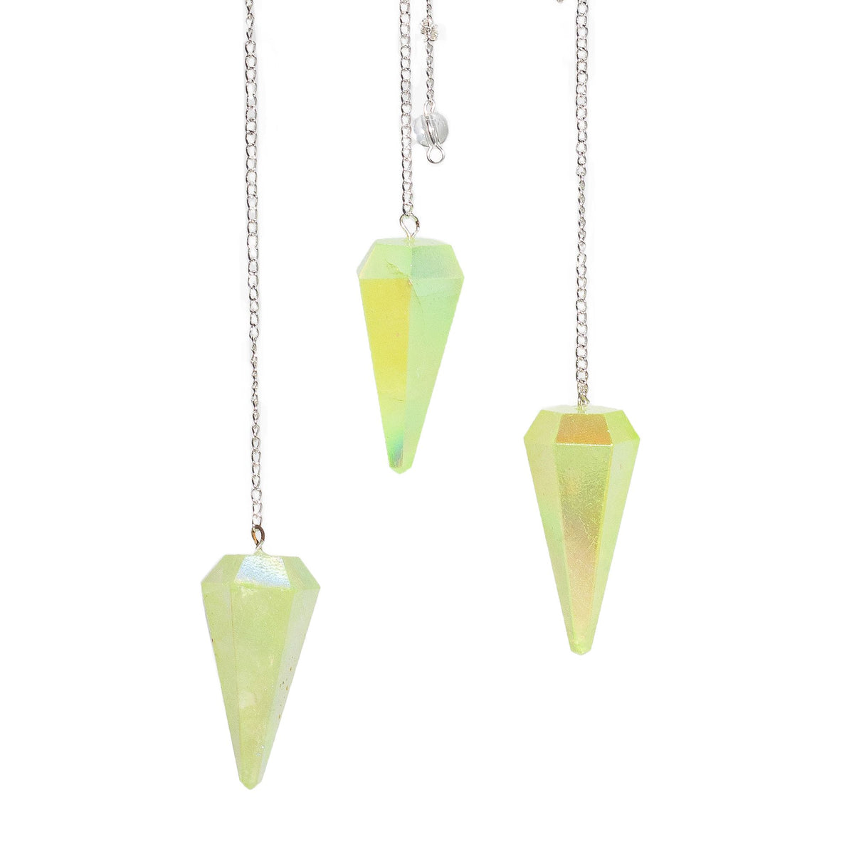 Green Aurora Quartz Crystal Pendulum – 6-Sided 4cm