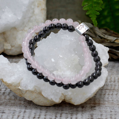 Rose Quartz Magnetic Gemstone Bracelet – Love & Self-Care