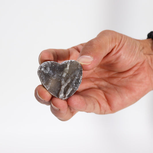 Small Calcite Crystal Heart – Natural Carved Gemstone