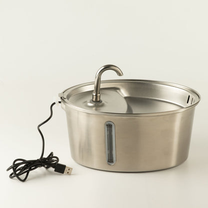 PAW Stainless Steel Cat & Dog Water Fountain – 2.5L USB Electric Pet Fountain