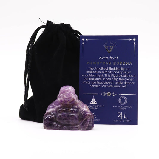 Large Amethyst Buddha – Polished Gemstone Figurine