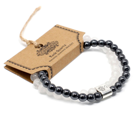 Rock Quartz Magnetic Gemstone Bracelet – Crystal Beaded Bracelet