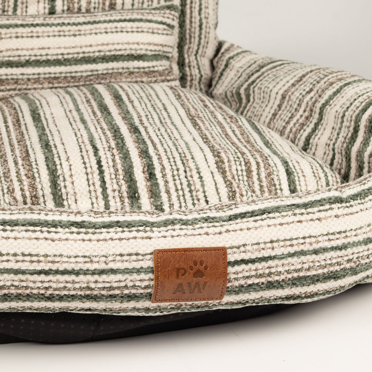 PAW Striped Pet Sofa Bed – Brown | Small 50 × 50cm