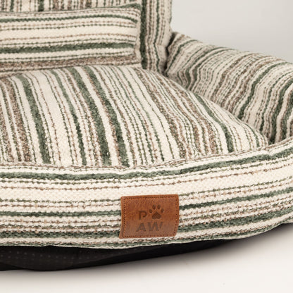 PAW Striped Pet Sofa Bed – Brown | Small 50 × 50cm