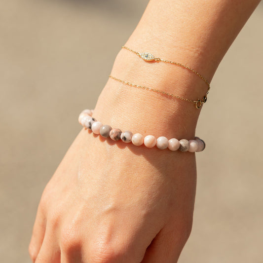 Pink Jasper Crystal Bracelet – 6mm Natural Gemstone Beads