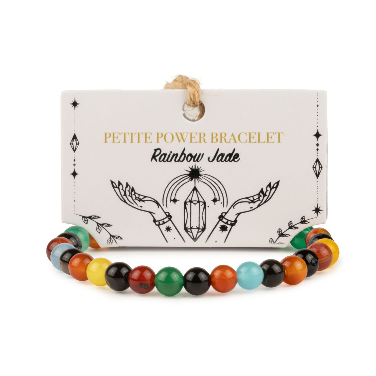 Rainbow Jade Crystal Bracelet – 6mm Colourful Gemstone Beads