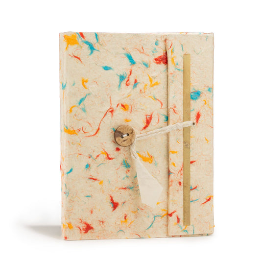 Handmade Lokta Paper Journal – Mixed Colour Cotton Notebook