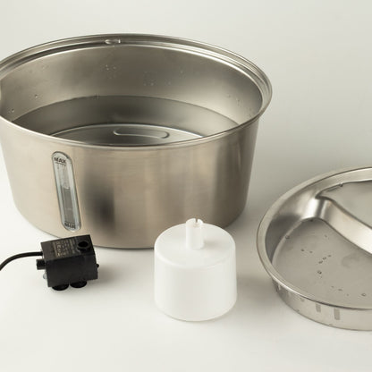 PAW Stainless Steel Cat & Dog Water Fountain – 2.5L USB Electric Pet Fountain