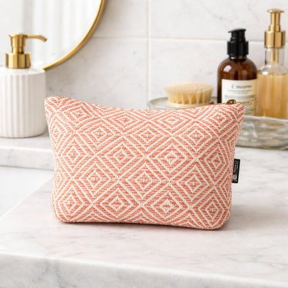 Coral Jacquard Toiletry & Makeup Bag | Nomad Sari