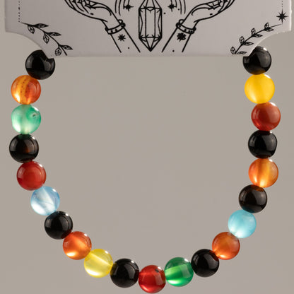 Rainbow Jade Crystal Bracelet – 6mm Colourful Gemstone Beads