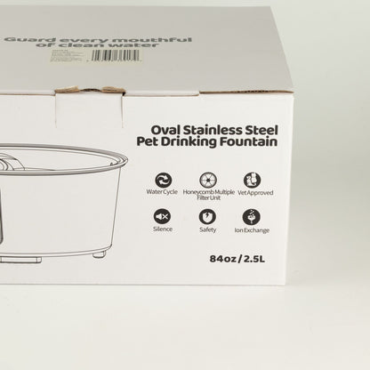 PAW Stainless Steel Cat & Dog Water Fountain – 2.5L USB Electric Pet Fountain