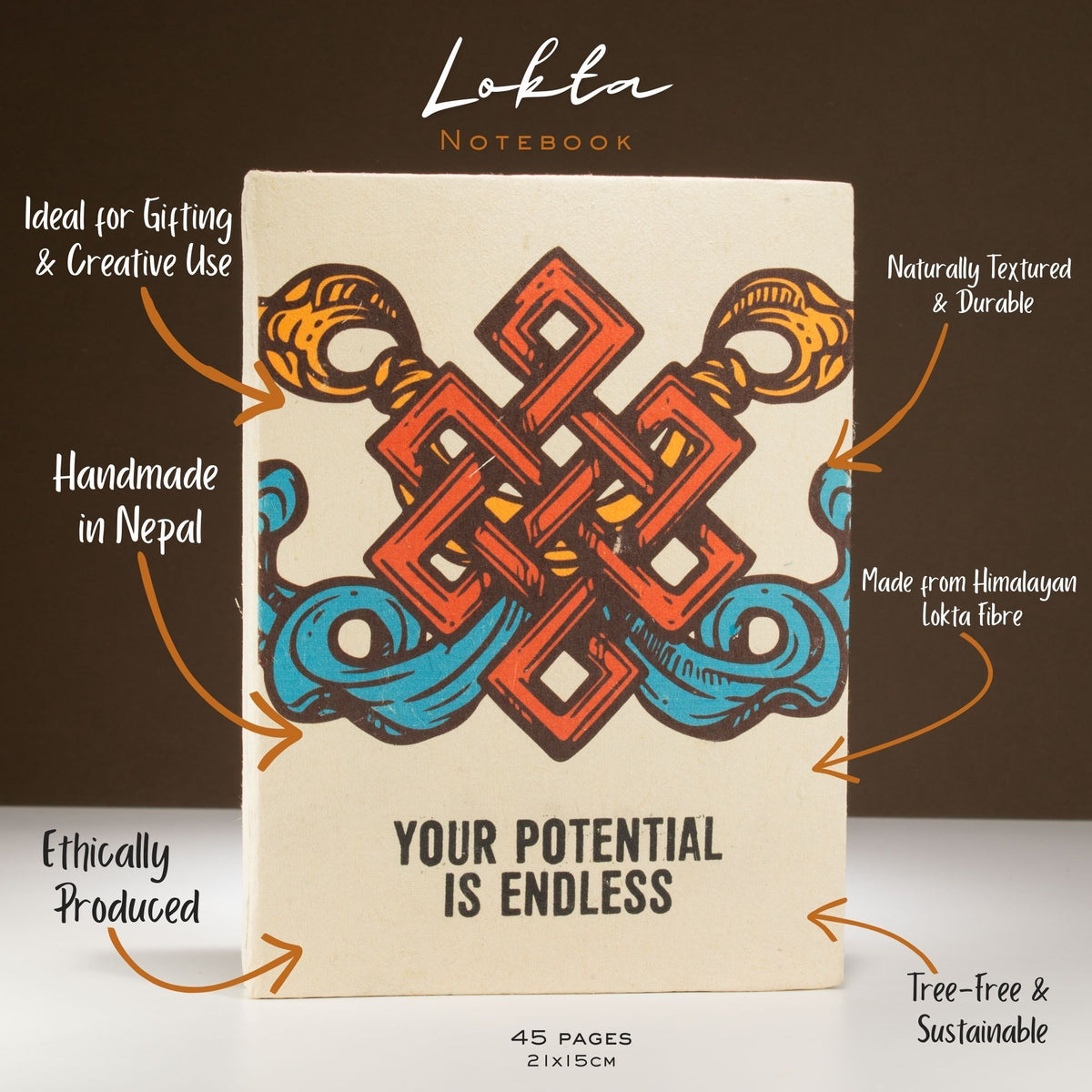 Your Potential Is Endless Lokta Notebook – 21 × 15cm