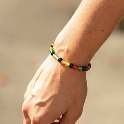 Rainbow Jade Crystal Bracelet – 6mm Colourful Gemstone Beads