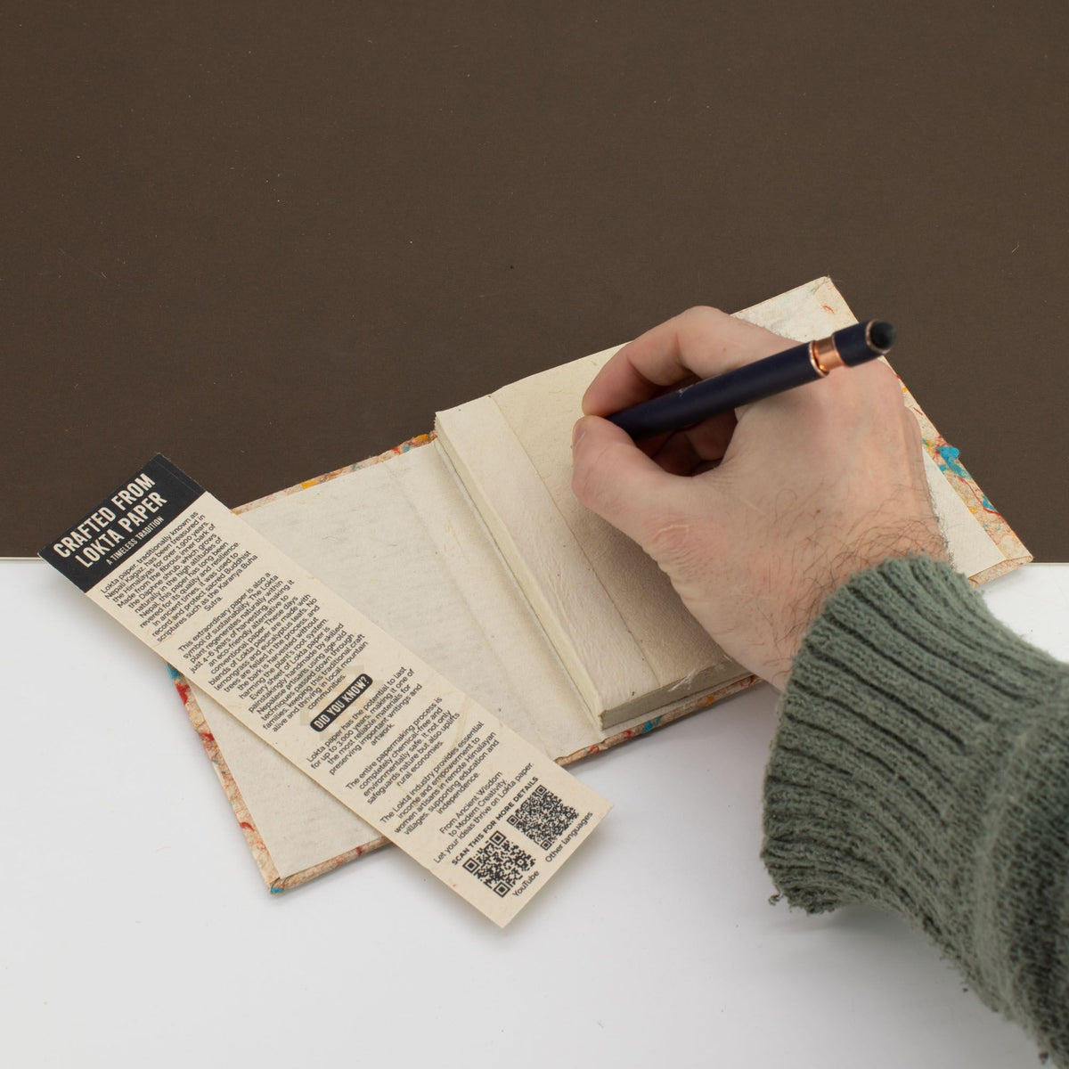 Handmade Lokta Paper Journal – Mixed Colour Cotton Notebook