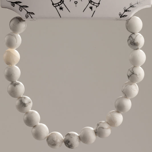 Petite Howlite Crystal Bracelet – 6mm Natural Gemstone Beads