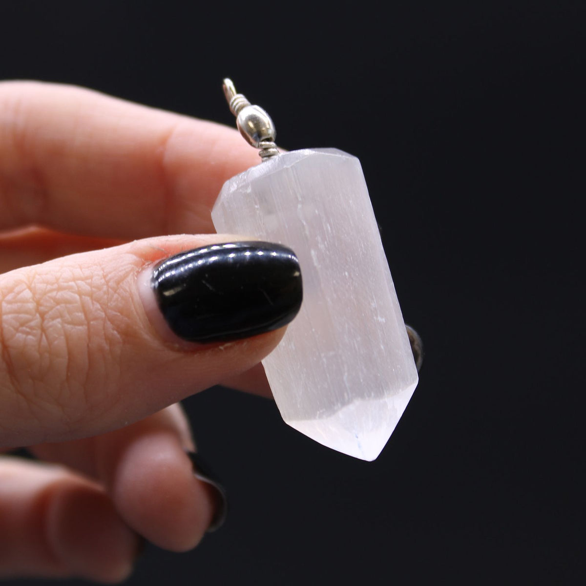 Selenite Obelisk Pendant