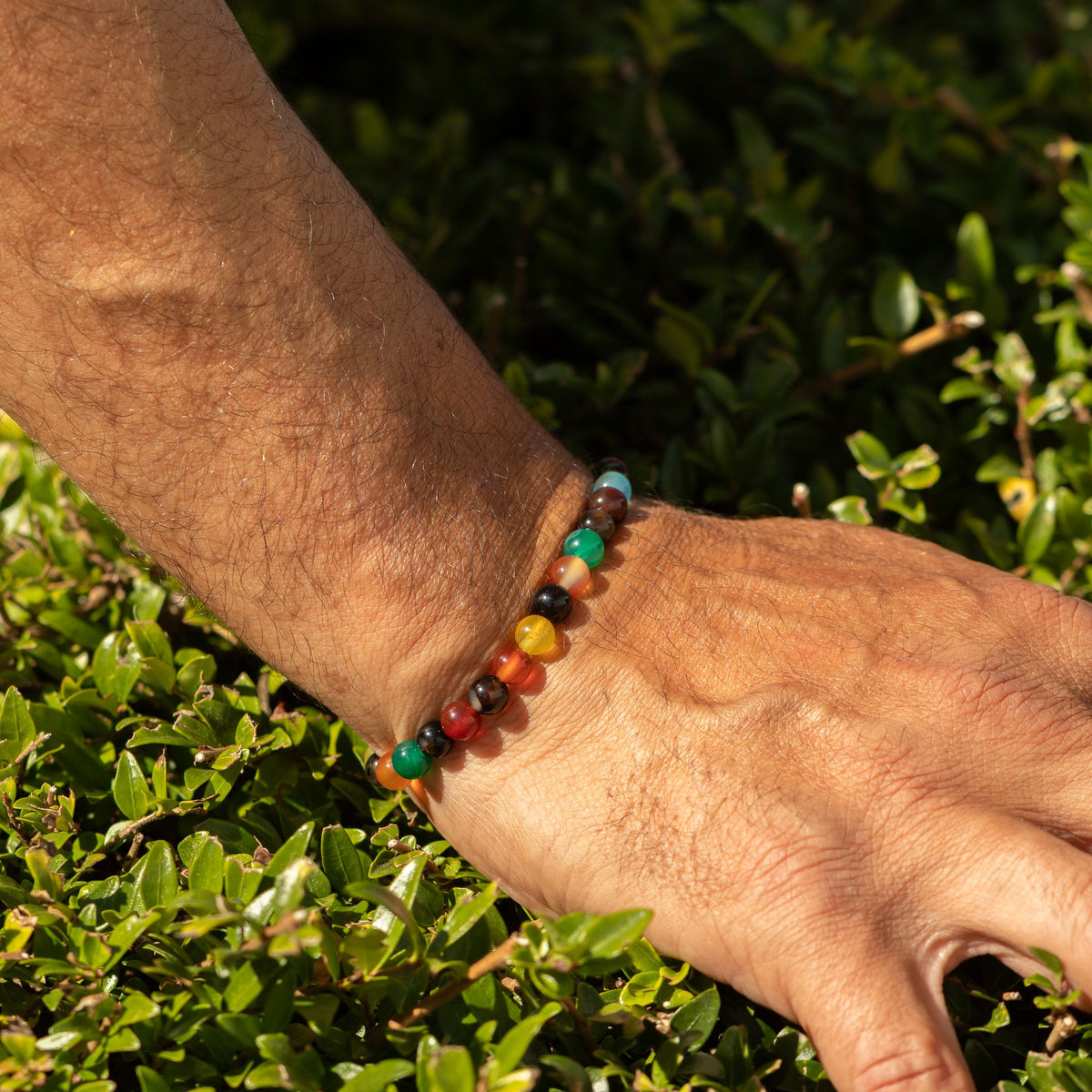 Rainbow Jade Crystal Bracelet – 6mm Colourful Gemstone Beads