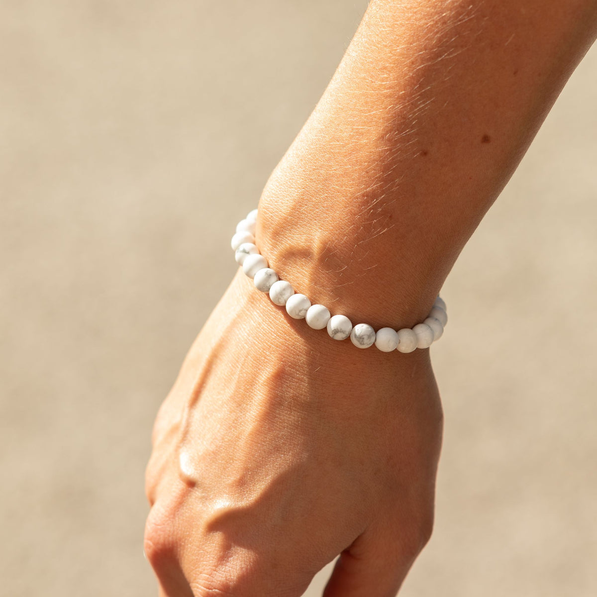 Petite Howlite Crystal Bracelet – 6mm Natural Gemstone Beads
