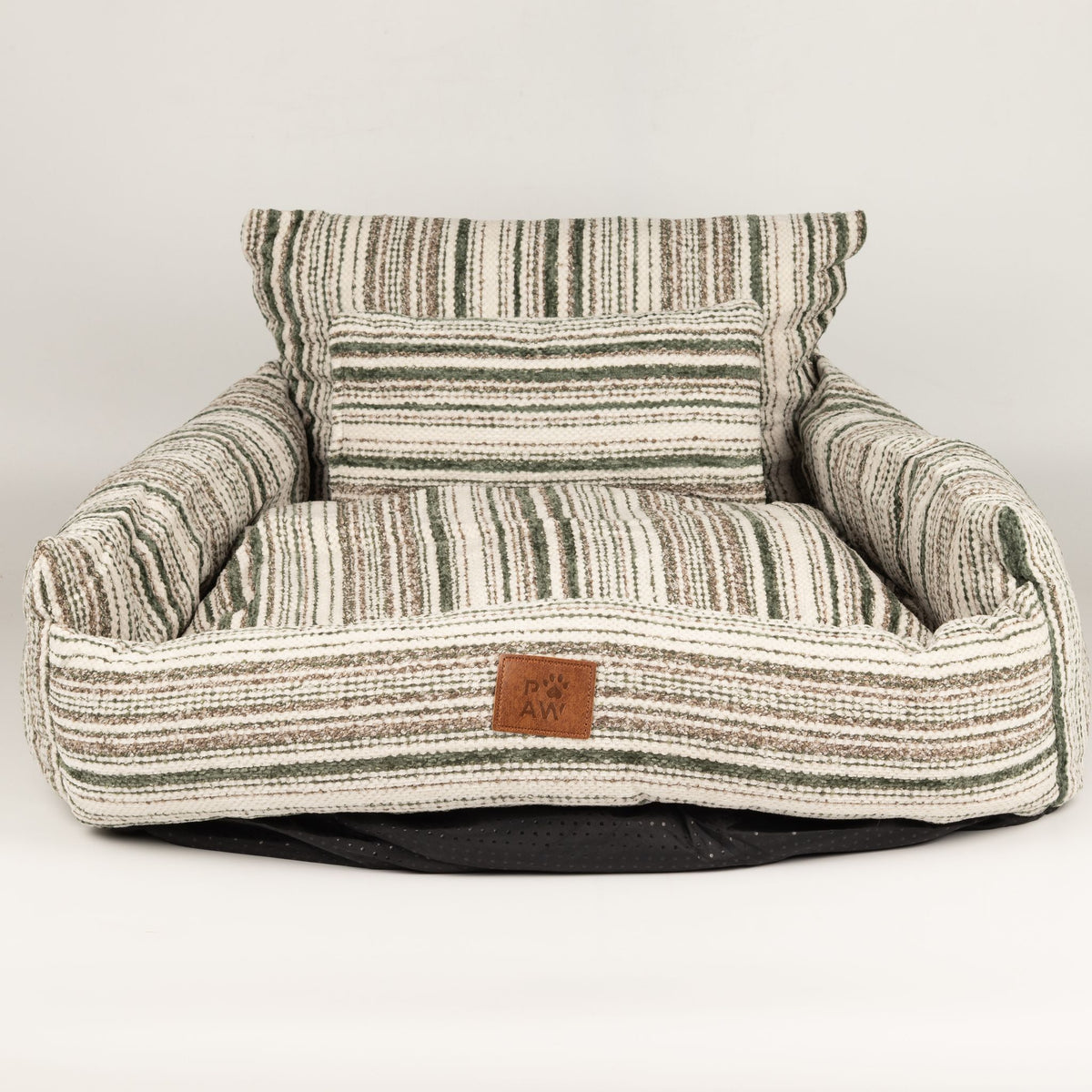 Cosy Pet Sofa Bed – Brown Stripes | Medium 60 × 60cm