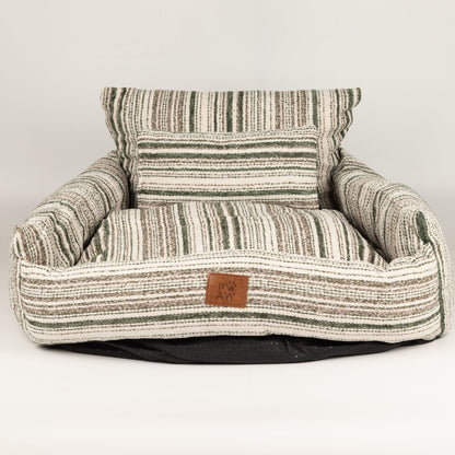 Cosy Pet Sofa Bed – Brown Stripes | Medium 60 × 60cm