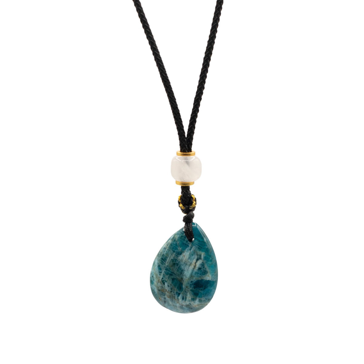 Howlite Teardrop Pendant Necklace – Adjustable Cord