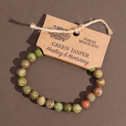 Green Jasper Crystal Bracelet – Grounding & Harmony