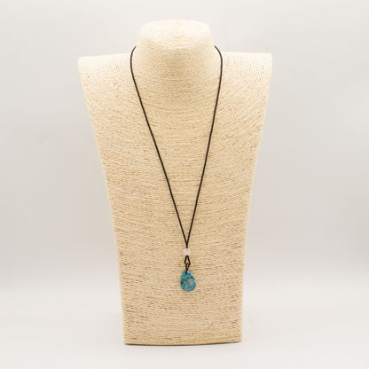 Howlite Teardrop Pendant Necklace – Adjustable Cord