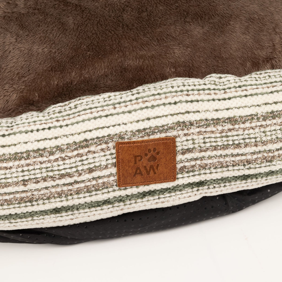 Cosy Pet Sofa Bed – Brown Stripes | Medium 60 × 60cm