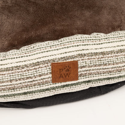 Cosy Pet Sofa Bed – Brown Stripes | Medium 60 × 60cm
