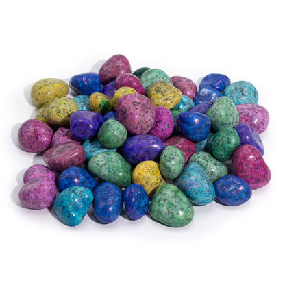 Colourful Dalmatian Jasper Tumble Stones – 1kg Bag Approx. 70